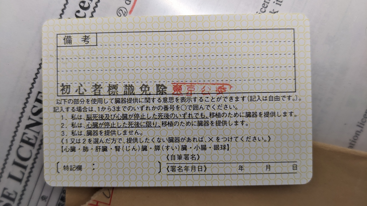 license backside